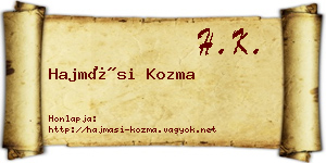 Hajmási Kozma névjegykártya